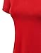 MBJ WT769 Womens V Neck Trapeze Tunic M RED