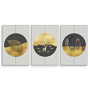3 Piece Framed Canvas Wall Art Abstract Mountain Canvas Prints Home Artwork Decoration for Living Room,Bedroom - 16"x24"x3 Panels