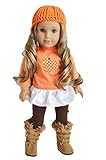 Brittany's My Fall Pumpkin Outfit Compatible with American Girl Dolls Complete with Boots