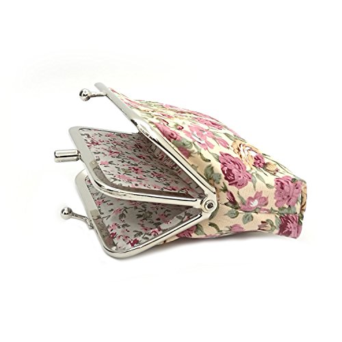 Cute Floral Buckle Coin Purses Vintage Pouch Kiss-lock Change Purse Wallets (03) - Thumbnail 4