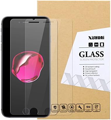 iPhone 7 Plus Screen Protector, XiSHUAi [2-Pack] iPhone 7 Plus Tempered Glass Screen Protector [9H Hardness] [Crystal Clear] [Bubble Free] [3D Touch Compatible]