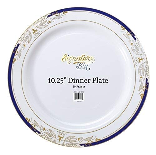 Plastic China Plate Silverware Combo Serving for 20 (115 piece set) Signature Blue - Thumbnail 4