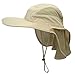 lenikis Unisex Outdoor Activities UV Protecting Sun Hats with Neck Flap Khaki
