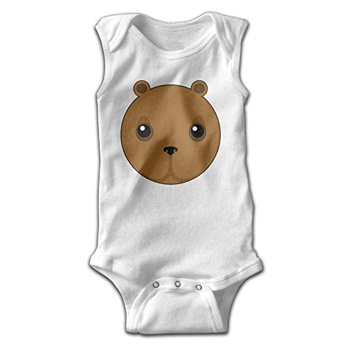 EVPOPC LVMI Cute Bear Head Baby Boys' Sleeveless Bodysuits One Pieces Summer Romper White