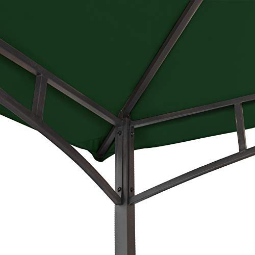 Keymaya 8'x5' Grill Gazebo Shelter for Patio and Outdoor Living BBQ Shelter Tent, Double Tier Soft Top Canopy and Steel Frame with Bar Counters, Bonus LED Light (Forest Green)