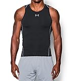 Under Armour Men's HeatGear Armour Compression Tank, Black/Steel, Medium