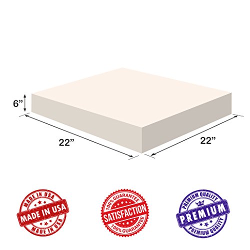 Upholstery Foam-Square Cushion Sheet- Firm Soft Support-Premium Luxury Quality-Good for Chair Cushions-Sofa Cushions-Wheelchairs-Poker Tables and much more, Dream Solutions USA (6x22x22, High Density) - Thumbnail 2