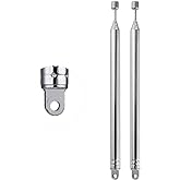 POBADY 2 PCS Radio Antenna,FM Portable Telescopic 8 Section Antenna 72CM/28.3IN for TV Radio DAB FM/AM Stereo Reception