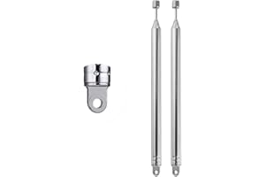 POBADY 2 PCS Radio Antenna,FM Portable Telescopic 8 Section Antenna 72CM/28.3IN for TV Radio DAB FM/AM Stereo Reception