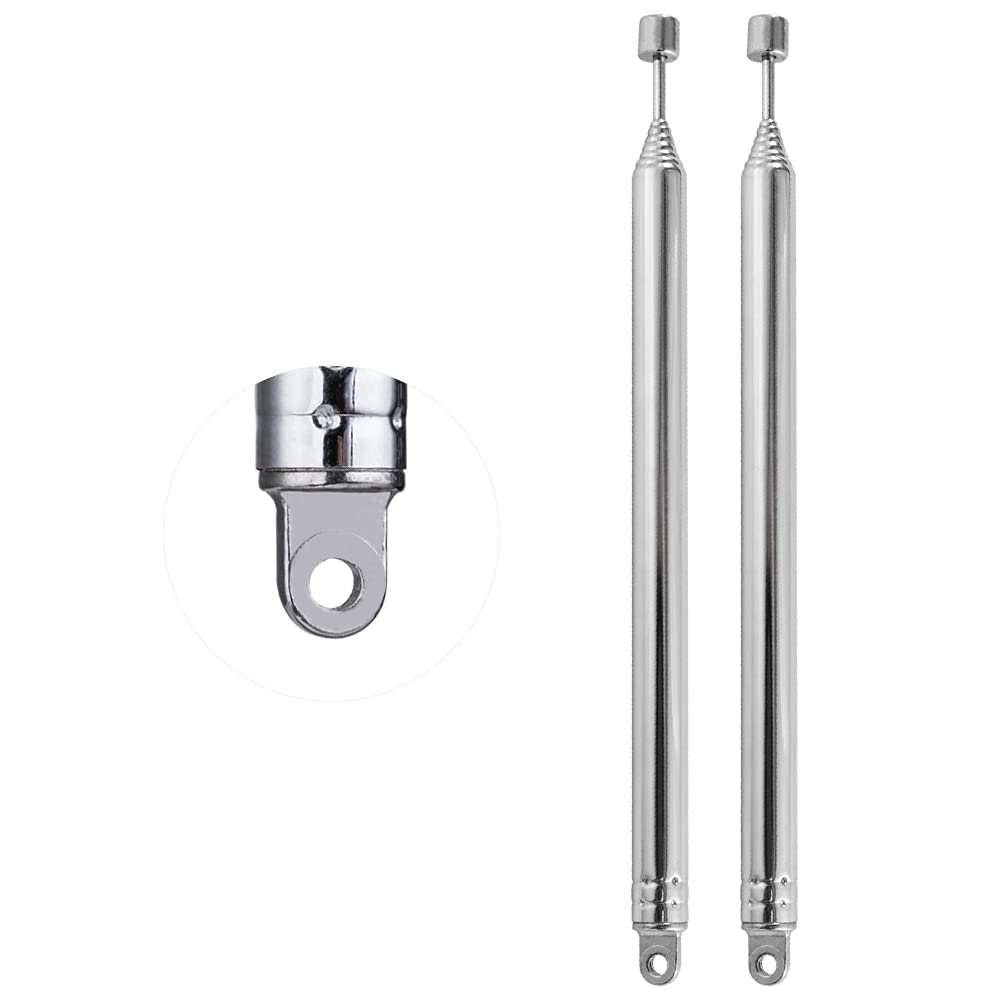 Vecys Radio Antenna,FM Portable Telescopic Antenna for TV Radio DAB FM/AM Stereo Reception,8 Section(2 pcs)