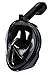 SeaTouch Premium Full Face Snorkeling Mask Black for Man and Women Easybreath Snorkeling Mask (SM - Small, Bag)