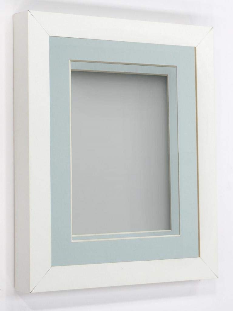 Rickman Box Frame White with Light Blue Mount, 10x8 for 6x4 inch