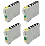 compatible ink cartridge Non-Oem for Epson 126 T1261 NX330 NX430 WF-7510 WF-7520 WF-7010 Printer-4 Pack-Black