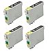 compatible ink cartridge Non-Oem for Epson 126 T1261 NX330 NX430 WF-7510 WF-7520 WF-7010 Printer-4 Pack-Black