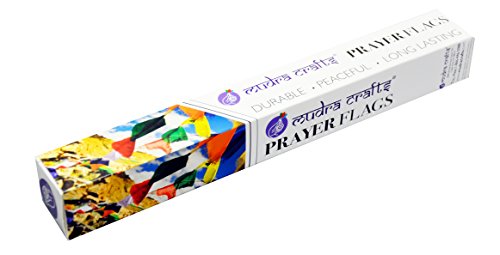 Mudra Crafts Tibetan Buddhist Indoor Outdoor Satin Affirmation Windhorse Prayer Flags (Lungta)