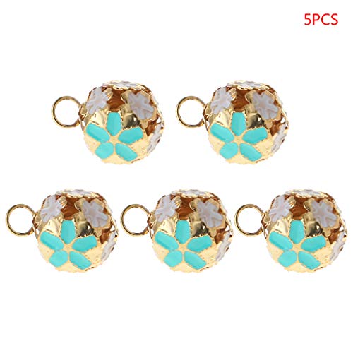 Because0f Christmas Jingle Bells, 5 Pcs Bells Craft Kits Xmas Decoration Bells, 0.4 Inch (Blue) - Thumbnail 2