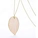 Jetloter 4 Pack Women's Real Natural Filigree Leaf Long Pendant Necklace Trendy Jewelry