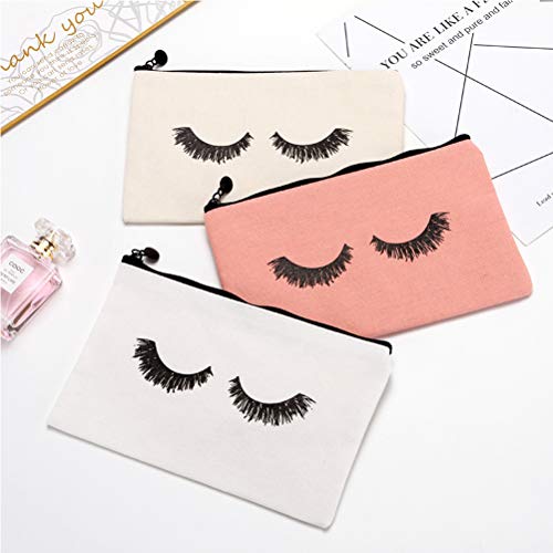 Yarachel Eyelash Makeup Bags - 12 Pieces Cosmetic Bags Travel Make up Pouches with Zipper for Women and Girls (12 Pieces, White,Beige and Pink) 6 Yarachel Eyelash Makeup Bags - 12 Pieces Cosmetic Bags Travel Make up Pouches with Zipper for Women and Girls (12 Pieces, White,Beige and Pink)
