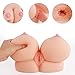 3D Sex Doll with Realistic Full-Sized Boobs for Simulating Breast Sex, PALOQUETH 3 in 1 Male Masturbator Masturbation Toy with Soft Dual Density Silicone Vaginal Anal Canals for Tight Suction