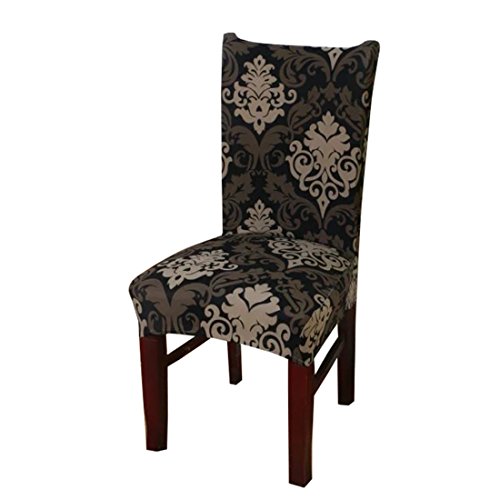 Deisy Dee Stretch Chair Cover Removable Washable for Hotel Dining Room Ceremony Chair Slipcovers Pack of 6 (GG)