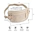 Travel Money Belt RFID Blocking Hidden Waist Passport Wallet Money Pouch Waterproof Security Pouch for Passport, Mobile Phone, Cards for Man Women (Coffee) (Khaki)