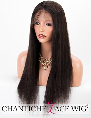 Chantiche Silky Straight 13x6 Lace Wig Pre Plucked Human Hair Wigs, Brazilian Remy Virgin Human Hair Lace Front Wigs for Women 150% Density NC 22"