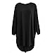 Clearance Sale! Autumn Blouse,Canserin Women Loose Hem Batwing Long T-Shirt Blouse Dress (XL, Black)