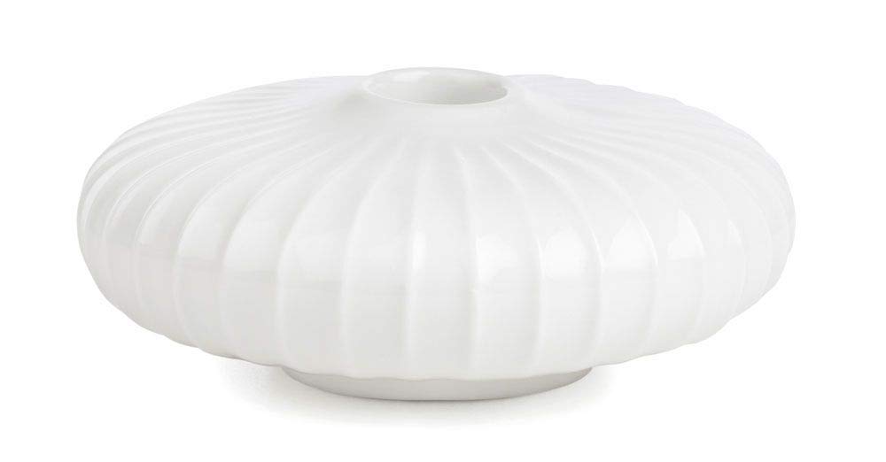 Kähler Hammershøi Candle Holder Round Diameter 11.5 cm Danish Design Handmade White