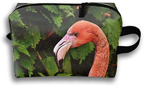 Flamingo Face Pencil Case Pouch Waterproof Multi-Purpose Storage Tote Tools Canvas Bag Cosmetic Makeup Bags with Zipper and Hanging Loop