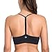 CRZ YOGA Women's Light Support Braided T-Back Fashion Yoga Sports Bra Black XL