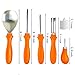 Pumpkin Carving Kit,5 Piece Halloween Pumpkin Carving Tools With 15 Carving Stencils DIY Halloween Jack-O-Lantern and 2 Colorful Candles For Halloween Pumpkin Party Decorations