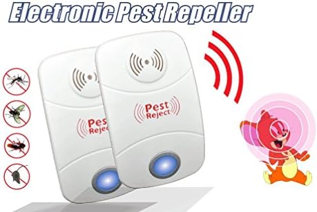 2 PACKS FCW Ultrasonic and Electromagnetic Indoor Pest Repeller with Night Light - Effective Control of Rodents and Pests including Rats, Mice, Fleas, Insects, Spiders and other Bugs