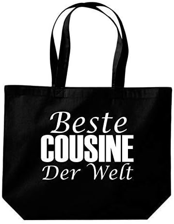 Shirtstown Beutel Beste Cousine Der Welt Spruch Spruche Einkaufen Logo Motiv Extra Grosse Tasche Freunde Familie Liebe Farbe Schwarz Amazon De Schuhe Handtaschen