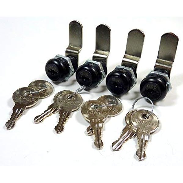 Other Locks Business & Industrial 4/Pk 7/8" Double Bitted Black Cam