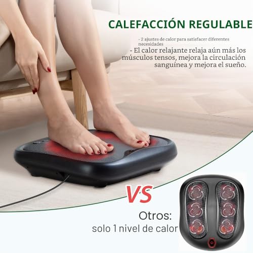 Snailax 2 in 1 Shiatsu Foot Massager with Heat, Flexible Massage Knots for All Sizes of Feet, Foot Warmer, Electric Pain Reliever