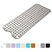 AmazerBath Bath Tub Mat, Extra Long 39 x 16 Inches Non-Slip Shower Mats with Suction Cups and Drain Holes, Bathtub Mats Bathroom Mats Machine Washable (Clear Gray)