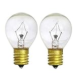 25 Watts S11 Replacement Light Bulb for Lava Lamp 25S11 Incandescent For 14.5 Inch Lava Lamps and Glitter Lamps Fits Intermediate E17 Socket 130 Volts Pack of 2