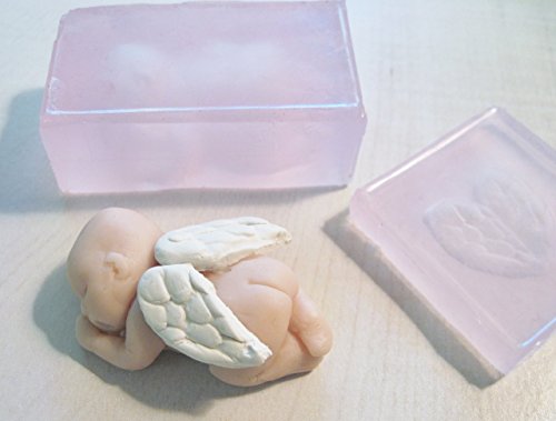 Little Baby and Angel Wings Set of Two Silicone Molds 1.5"