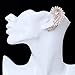 Gold-Tone Crystal Art Deco Peacock Ear Wrap Ear Cuff Earrings for Women Non Pierced Ears Pink