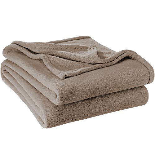 Luxury Taupe Solid Color Microplush Blanket Twin/Twin XL