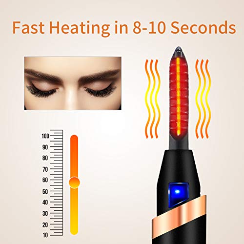 Heated Eyelash Curler, Electric Eyelash Curler, Portable Electric Makeup Eye Lashes Brush [New Upgrade] - Quick Heating Long Lasting, USB Rechargeable Eyelash Curler Tool - Thumbnail 3