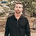MERIWOOL Mens Base Layer 100% Merino Wool Heavyweight 400g Half Zip Sweater for Men Black