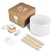 Bedside Lamp Tomons Wood Tripod, Soft Warm Light for Bedroom Decorated, Night Stand Lamp with Fabric Lampshade, Simple Design, LED Bulb Included