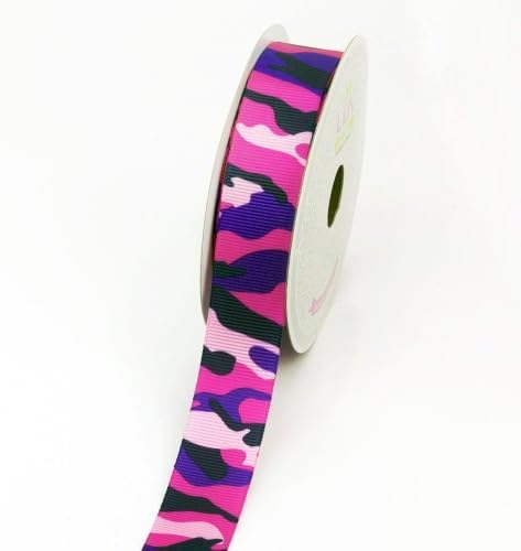 LUV Ribbons Grosgrain Camouflage Print Ribbon, 7/8-Inch, Hot Pink by LUV RIBBONS