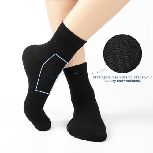 Kodal Copper Ankle Running Socks for Men Women Cushion Cotton Quarter Socks Odor Control for Smelly Sweaty Feet 4 Pairs