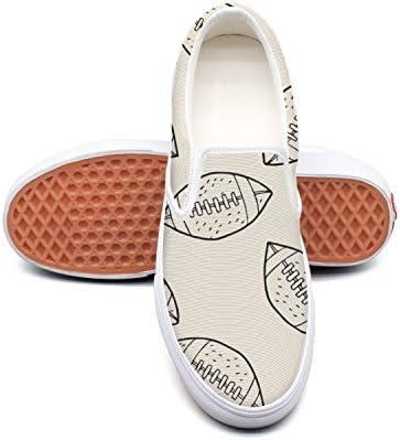 Lalige American Football Pattern Women Classic Canvas Slip-on Travel Shoes