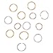 Shappy 90 Pieces Braid Rings Hair Hoops Braid Hair Clip Accessories, 3 Colors, 2 Sizes