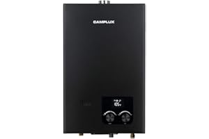 CAMPLUX ENJOY OUTDOOR LIFE CAMPLUX Gas Tankless Water Heater Indoor, 2.64 GPM, CM264 Propane Tankless Water Heater, 68,000 BTU On Demand Instant Hot Water Heater, Black