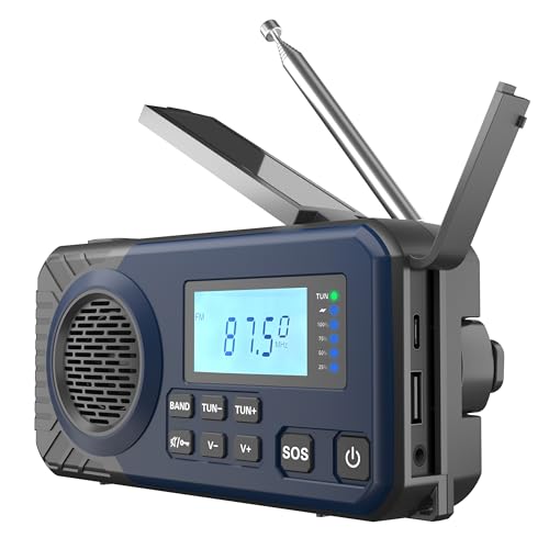 Acta Berg Kurbelradio, Notfallradio mit 5.000 mAh Akku (Midnight Blue)