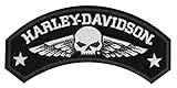 Harley-Davidson Embroidered Military Wings Rocker Emblem, 5 x 2.25 inch EM044753